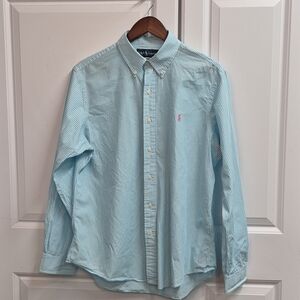 Ralph Lauren Light Blue Striped Casual Shirt